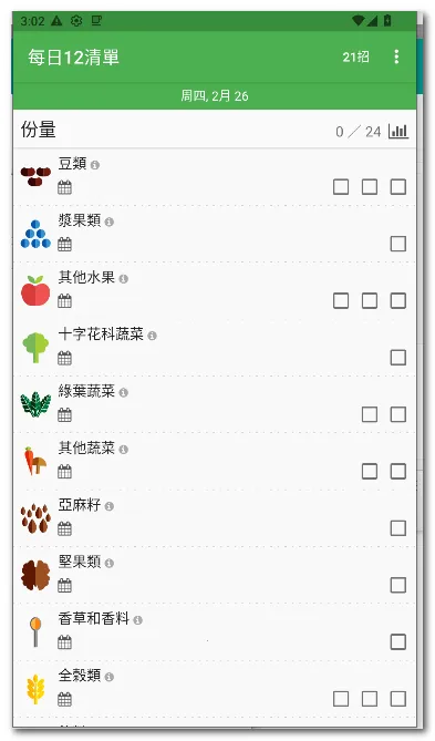 每日12清单(食物清单软件)v28 安卓版截图0