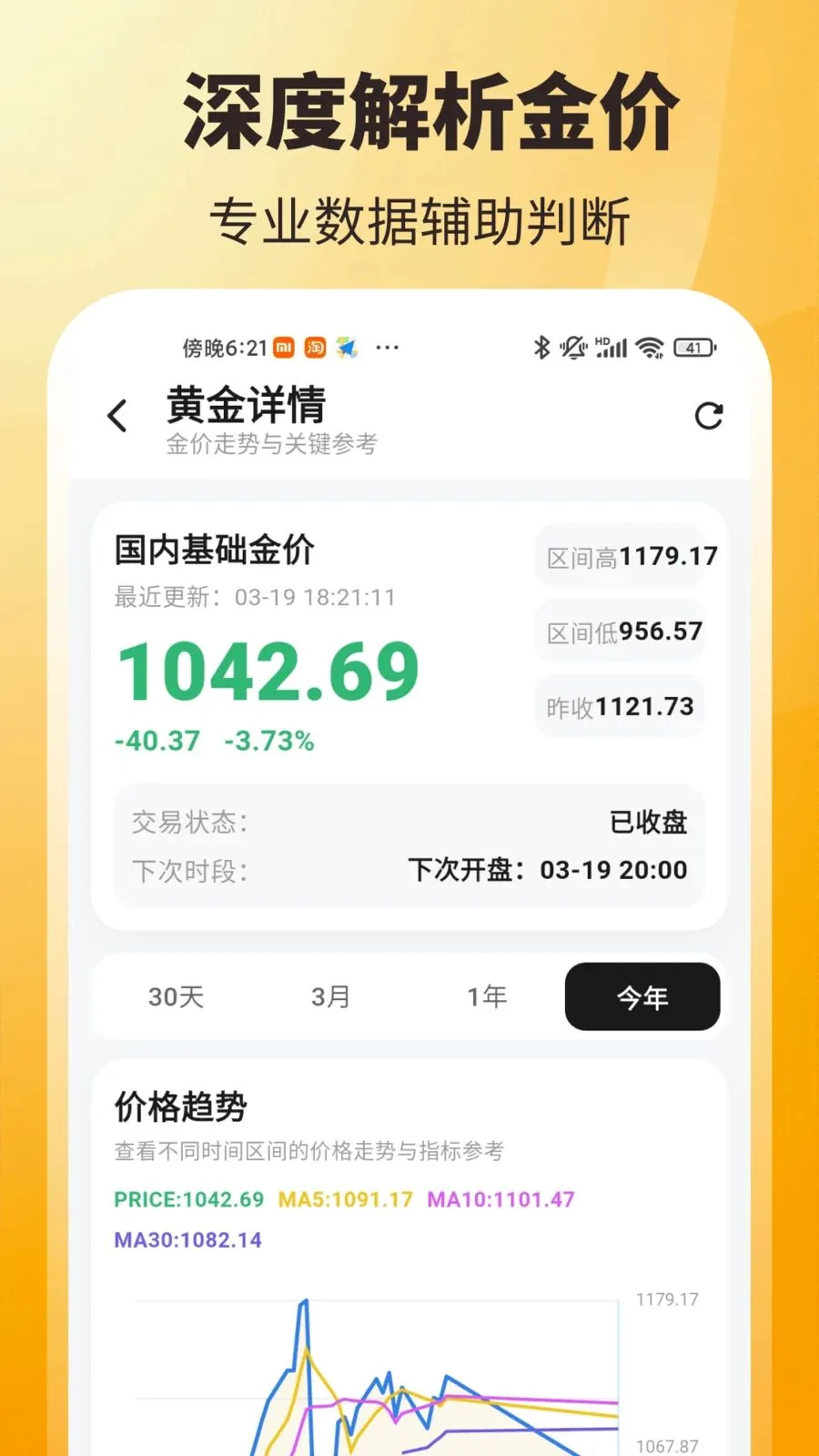 实时金价(查询)(黄金资产管理工具)v3.8.2.2 官方正版截图1